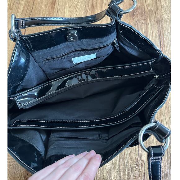 Vtg Liz Claiborne Black Shoulder Bag Purse - Picture 5 of 7